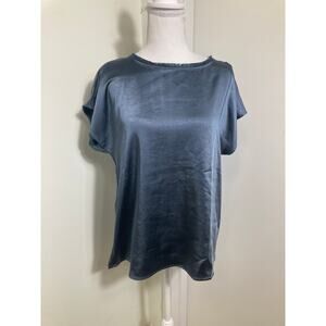 Melissa Nepton Blue Willow Short Sleeve Top Sz S